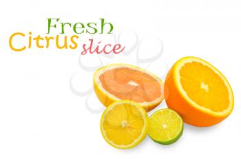 Citrus fresh fruit isolated on a white background