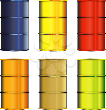 Royalty Free Clipart Image of a Set of Barrels