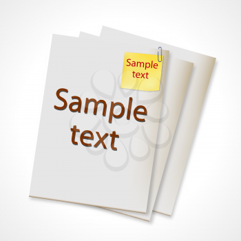 Royalty Free Clipart Image of Pieces of Paper