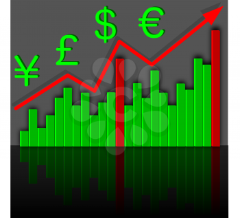 Royalty Free Clipart Image of a Financial Growth Graph