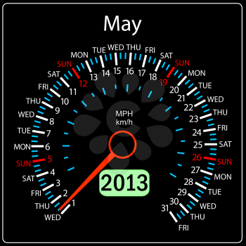 Royalty Free Clipart Image of a Calendar Speedometer