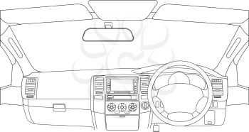 Royalty Free Clipart Image of a Car's Dashboard