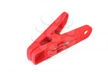 Clothespin on white background. Isolated 3D image