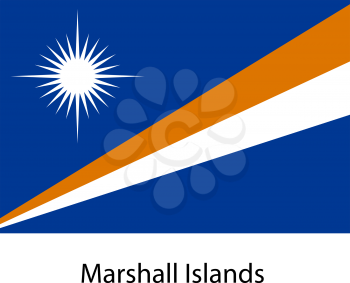 Flag  of the country  mashall islands. Vector illustration.  Exact colors. 