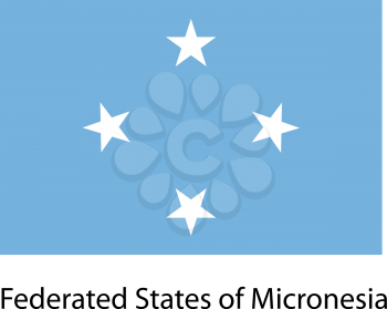 Flag  of the country  federated states of micronesia. Vector illustration.  Exact colors. 