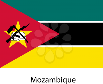 Flag  of the country  mozambique. Vector illustration.  Exact colors. 