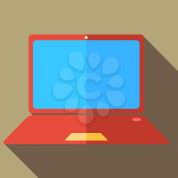 Modern flat design concept icon  computer and laptop. Vector illustration.