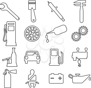 Collection flat icons. Car symbols. Vector illustration.