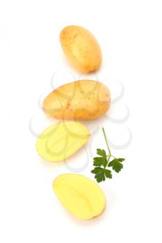 New potato isolated on white background close up