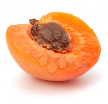 Ripe apricot fruit isolated on white background