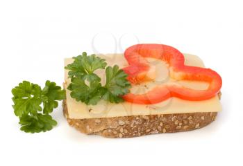 sandwich with vegetable  isolated on white background