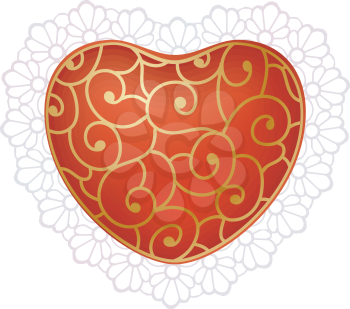 Royalty Free Clipart Image of a Lace Heart