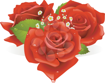 Royalty Free Clipart Image of a Rose Heart