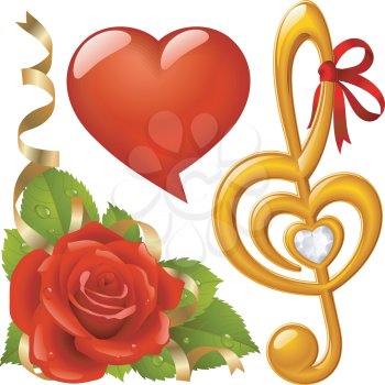 Royalty Free Clipart Image of a Love Elements