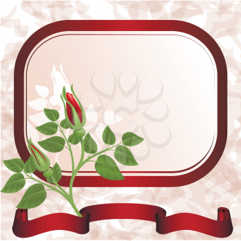Royalty Free Clipart Image of a Frame With a Rosebud