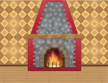 Royalty Free Clipart Image of a Fireplace