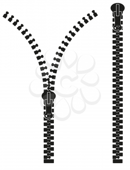 Royalty Free Clipart Image of a Zipper Silhouette