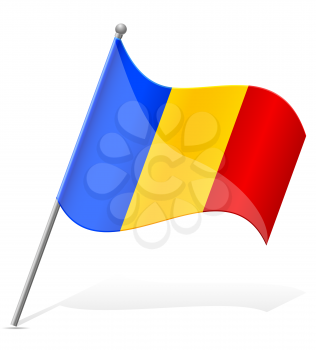 flag of Chad vector illustration isolated on white background