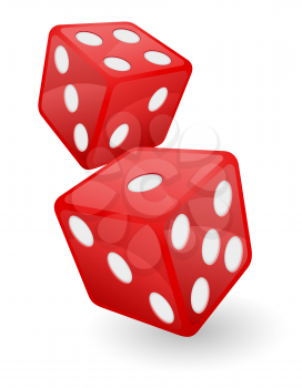 red casino dice vector illustration isolated on white background