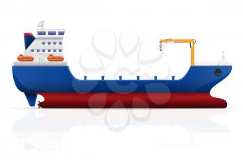 nautical cargo ship vector illustration isolated on white background