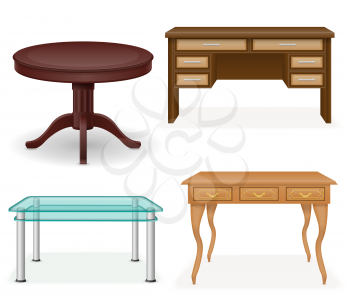 set icons furniture table vector illustration isolated on white background