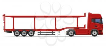 truck semi trailer for transportation of car vector illustration isolated on white background