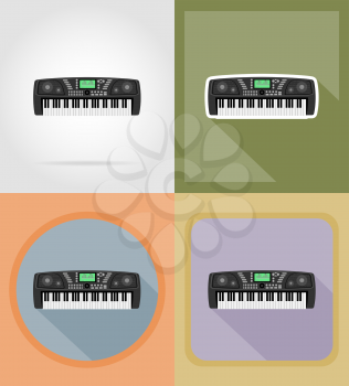 synthesizer flat icons vector illustration isolated on background