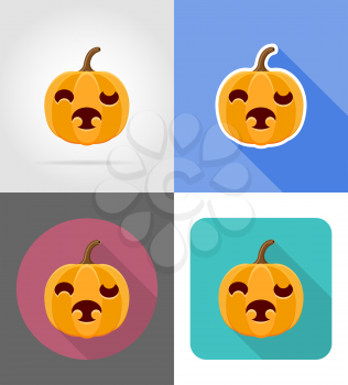 halloween pumpkin flat icons vector illustration isolated on background