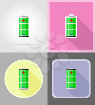 charge battery flat icons vector illustration isolated on background