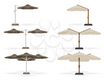 large sun umbrella for bars and cafes on the terrace or the beach vector illustration isolated on white background