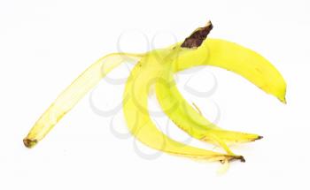 Banana skin isolated on white background 
