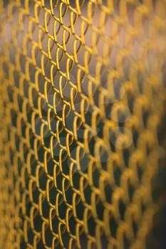 background of yellow metal mesh