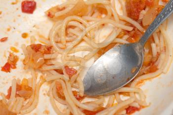 spaghetti in a plate with a spoon
