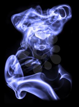 blue smoke on a black background