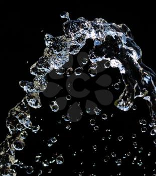 with water splashes on a black background