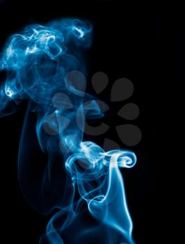 blue smoke on black background