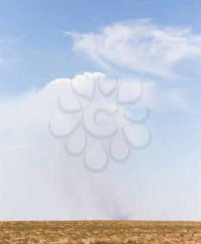 tornado in the field of dust