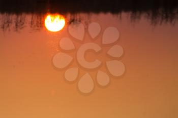 beautiful sunrise on the lake