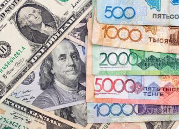 American dollars and Kazakhstan tenge