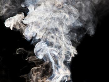 Smoke fragments on a black background