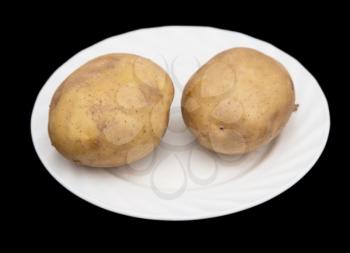 potatoes on a black background