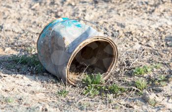 old rusty containers in nature