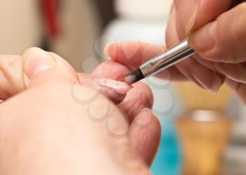Manicure in a beauty salon