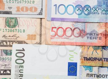 Tenge. Money of Kazakhstan. Dollars. Euro.