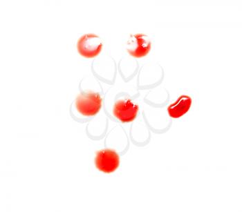 red blood on white background