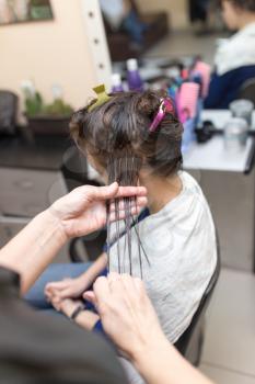 lamination of hair in a beauty salon