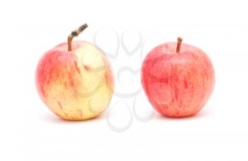 two apples on a white background