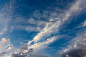 beautiful sky with clouds in the evening