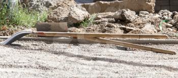 Shovel on road construction site