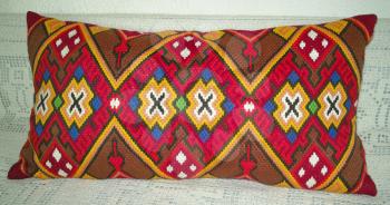 Vintage pillow with embroidery